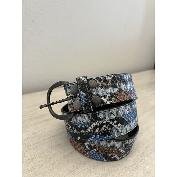 Free People Snake Embossed Leather Belt, S/M, NEW! - Picture 9 of 11